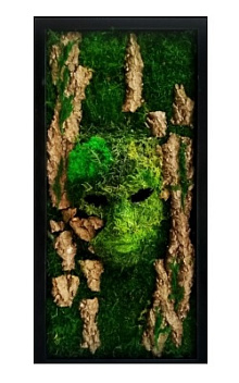 Зелёное панно для стен На Стене Трава Лицо Дриады